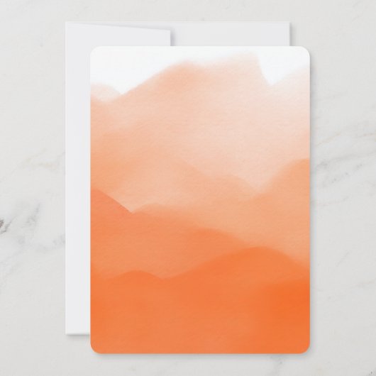 Erstellen Sie Ihre eigene Orange Wasserfarbe Ombre Einladung (Rückseite)