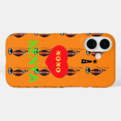 Erstellen Sie Ihre eigene Orange Xoxo iPhone Case (Rückseite (Horizontal))