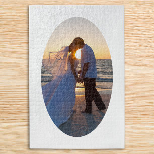 Erstellen Sie Ihre eigene ovale Form Hochzeit 20x3 Puzzle