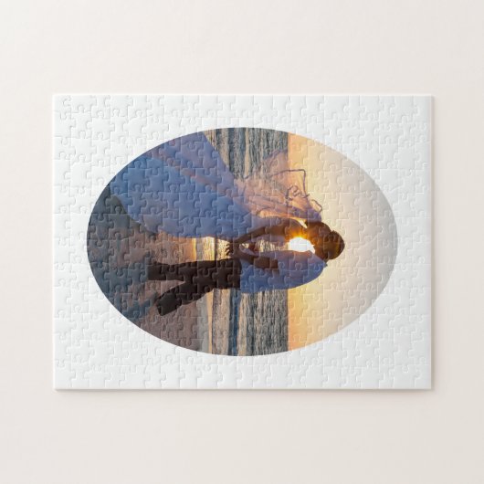 Erstellen Sie Ihre eigene Ovalform Hochzeit 11x14 Puzzle (Horizontal)