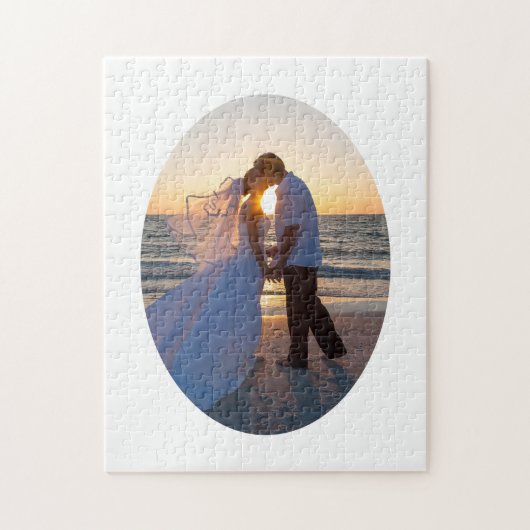 Erstellen Sie Ihre eigene Ovalform Hochzeit 11x14 Puzzle (Vertikal)