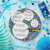 Erstellen Sie Ihre eigene Papiervorlage Regenbogen Pappteller (Party)