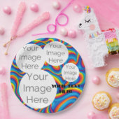 Erstellen Sie Ihre eigene Papiervorlage Regenbogen Pappteller (Party)