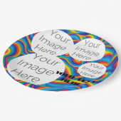 Erstellen Sie Ihre eigene Papiervorlage Regenbogen Pappteller (Schrägansicht)