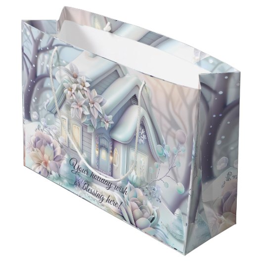 Erstellen Sie Ihre eigene, pastellfarbene Weihnach Große Geschenktüte (Rückseite Schrägansicht)