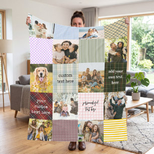 Erstellen Sie Ihre eigene Patchwork-Fotocollage mi Fleecedecke