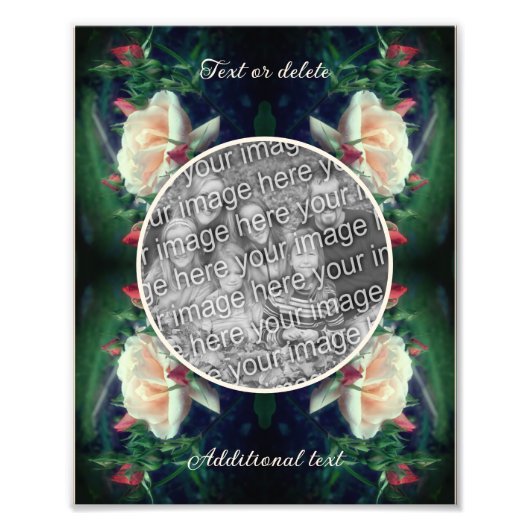 Erstellen Sie Ihre eigene Peach-Rose und Buds 8x10 Fotodruck (Vorne)