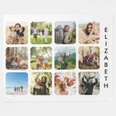 Erstellen Sie Ihre eigene Personalisierte 12-FotoC Fleecedecke (Vorderseite (Horizontal))