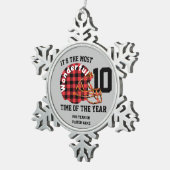 Erstellen Sie Ihre eigene Personalisierte Fußballe Schneeflocken Zinn-Ornament (Rechts)