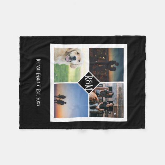 Erstellen Sie Ihre eigene Personalisierte Monogram Fleecedecke (Vorderseite (Horizontal))