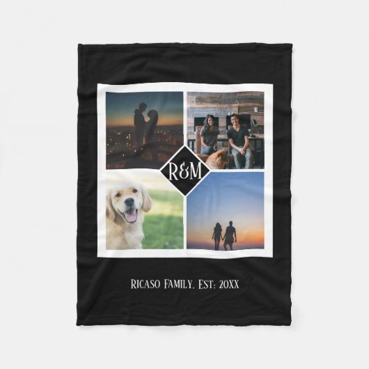 Erstellen Sie Ihre eigene Personalisierte Monogram Fleecedecke (Vorderseite)