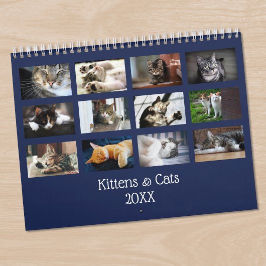 Erstellen Sie Ihre eigene Pet Foto Navy Blue Cover Kalender
