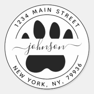 Erstellen Sie Ihre eigene Pfote moderne runde Rück Runder Aufkleber