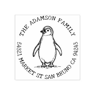Erstellen Sie Ihre eigene Pinguinfamilie Rücksende Gummistempel