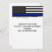 Erstellen Sie Ihre eigene Polizei Flag Torout Look Einladung (Vorne/Hinten)