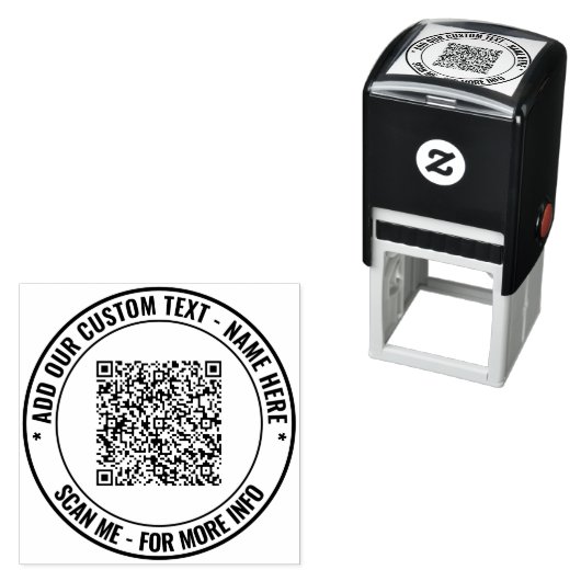 Erstellen Sie Ihre eigene QR-Code-Rundstempelvorla Permastempel (Beispiel)