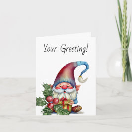 Erstellen Sie Ihre eigene Red & Blue Gnome Präsenz Feiertagskarte