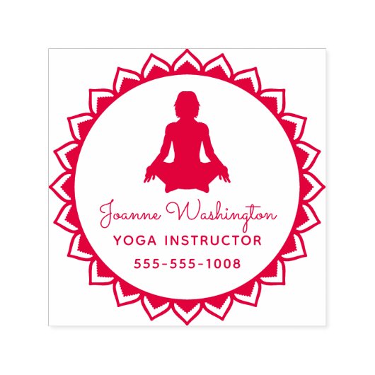 Erstellen Sie Ihre eigene Red Yoga Pose Permastempel (Design)