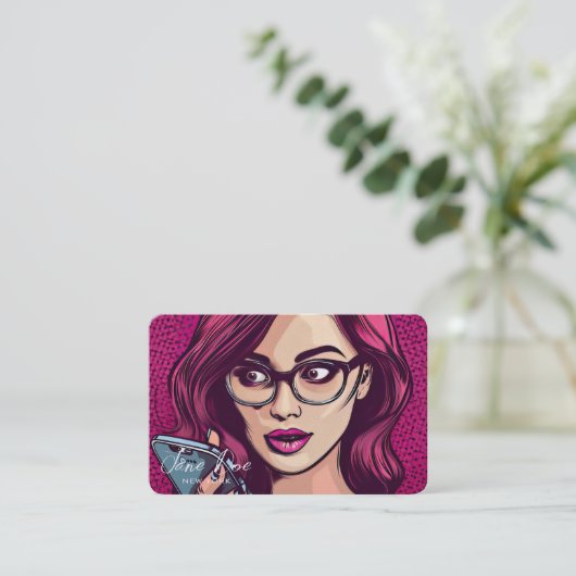 Erstellen Sie Ihre eigene Retro-Frau in Brillen au Visitenkarte (Stehend Vorderseite)