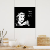 Erstellen Sie Ihre eigene Retro-Lady. Poster (Küche)