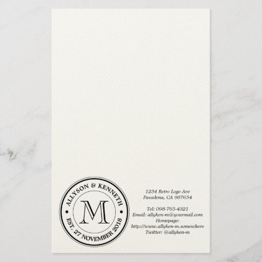 Erstellen Sie Ihre eigene Retro-Logo-Typografie Briefpapier (Vorderseite)