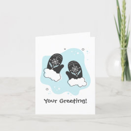 Erstellen Sie Ihre eigene Retro Mittens Blue Weihn Feiertagskarte