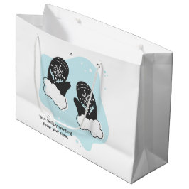 Erstellen Sie Ihre eigene Retro Mittens Blue Weihn Große Geschenktüte