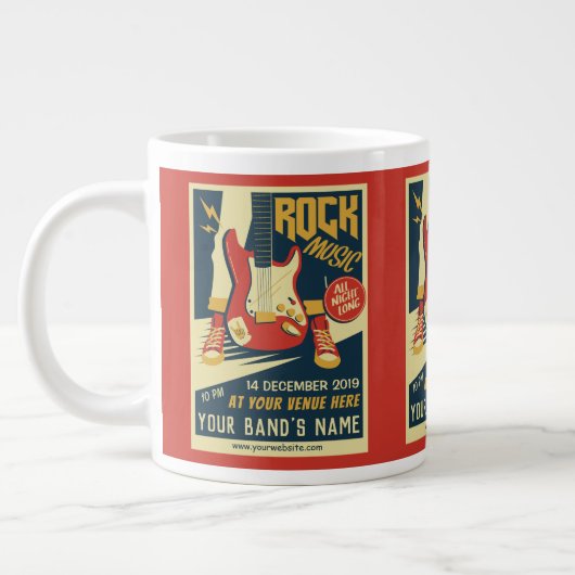 Erstellen Sie Ihre eigene Retro Rock Music Jumbo-T Jumbo-Tasse (Links)