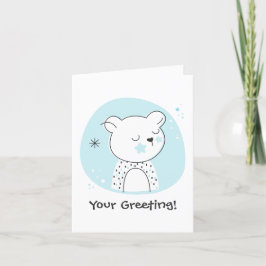 Erstellen Sie Ihre eigene Retro Teddy Bären Blue W Feiertagskarte