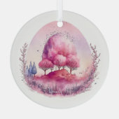 Erstellen Sie Ihre eigene rosa Baumlandschaft Ornament Aus Glas (Rückseite)