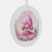 Erstellen Sie Ihre eigene rosa Baumlandschaft Ornament Aus Glas (Vorderseite Rechts)