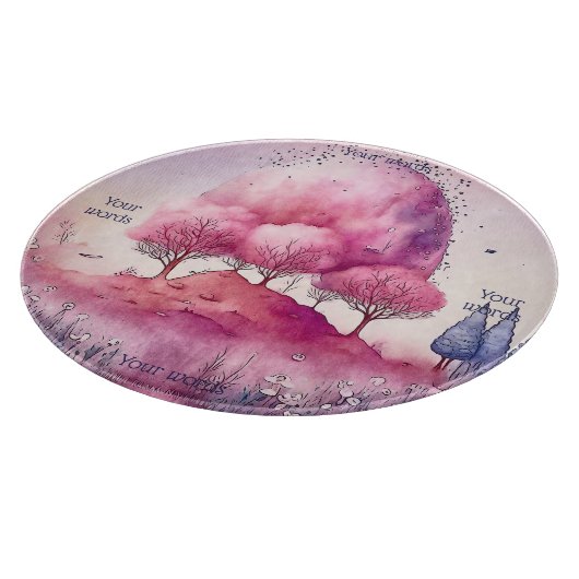 Erstellen Sie Ihre eigene rosa Baumlandschaft Schneidebrett (Ecke)