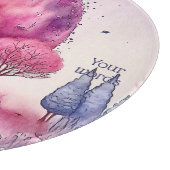 Erstellen Sie Ihre eigene rosa Baumlandschaft Schneidebrett (Ecke)
