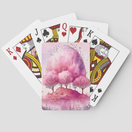 Erstellen Sie Ihre eigene rosa Baumlandschaft Spielkarten (Rückseite)