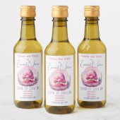 Erstellen Sie Ihre eigene rosa Baumlandschaft Weinetikett (Flaschen)