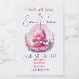 Erstellen Sie Ihre eigene rosa Baumlandschaft Weinetikett