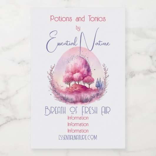 Erstellen Sie Ihre eigene rosa Baumlandschaft Weinetikett (Einzelnes Label)