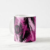 Erstellen Sie Ihre eigene rosa Camouflage Monogram Kaffeetasse (Vorderseite Links)
