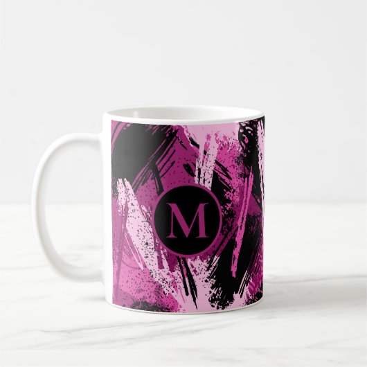 Erstellen Sie Ihre eigene rosa Camouflage Monogram Kaffeetasse (Links)