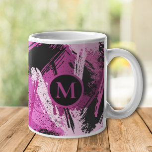 Erstellen Sie Ihre eigene rosa Camouflage Monogram Kaffeetasse
