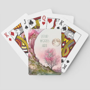 Erstellen Sie Ihre eigene rosa Mondlandschaft Spielkarten