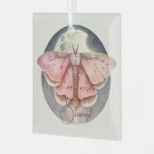 Erstellen Sie Ihre eigene rosa Vollmondmotte Ornament Aus Glas (Vorderseite links)