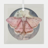 Erstellen Sie Ihre eigene rosa Vollmondmotte Ornament Aus Glas (Vorderseite)