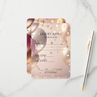 Erstellen Sie Ihre eigene Rose Gold Balloons RSVP Karte