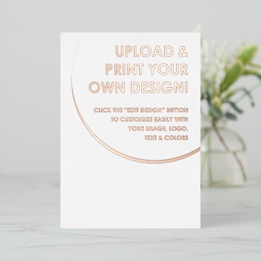 Erstellen Sie Ihre eigene Rose Gold Foil Einladung (Stehend vorne)