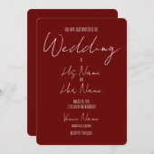 Erstellen Sie Ihre eigene rote Hochzeit Einladung (Vorne/Hinten)