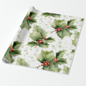 Erstellen Sie Ihre eigene rote Holly-Malerei Geschenkpapier (Ungerollt)