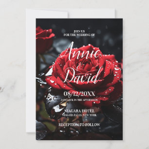 Erstellen Sie Ihre eigene Rote Rose Hochzeit Einladung