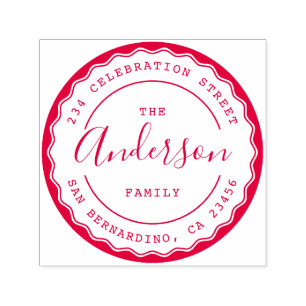 Erstellen Sie Ihre eigene Round-Family-Rücksendead Permastempel