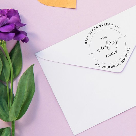 Erstellen Sie Ihre eigene Round-Family-Rücksendead Permastempel